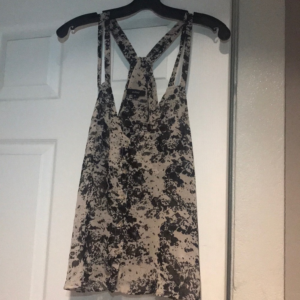 Black and white Floral blouse